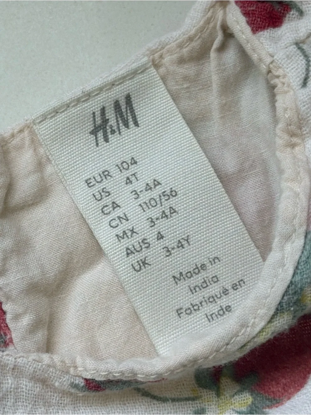 H&M White Dress with Red Strawberry Print